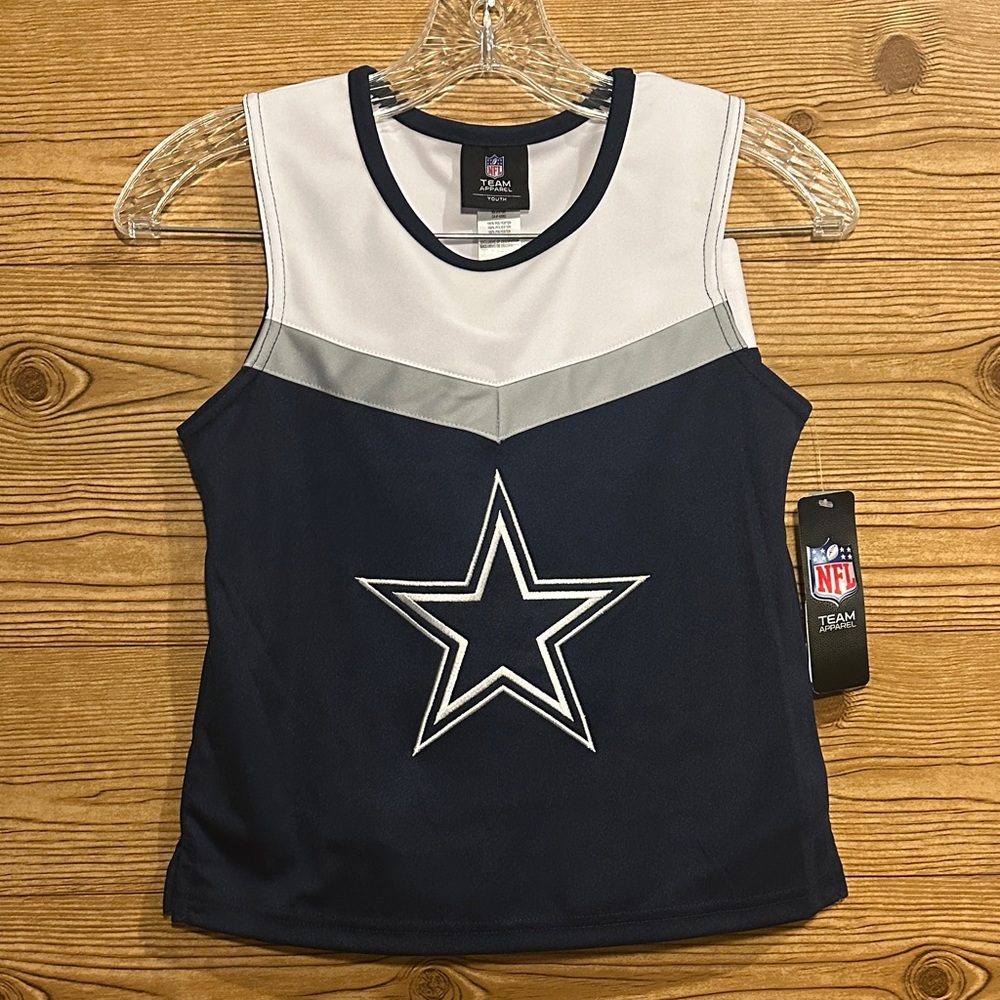 NWT Youth Girls Navy Dallas Cowboys 2-Piece Spirit Cheerleader Set Medium 10/12